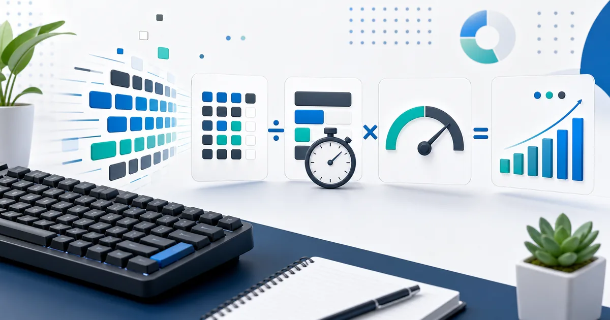 Typing speed calculator formula with keyboard analytics